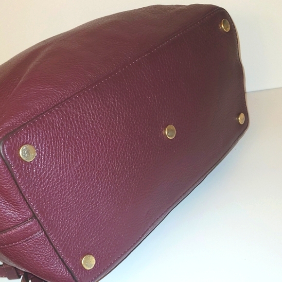 Michael Kors Brooklyn Burgundy Leather Satchel - Picture 8 of 15